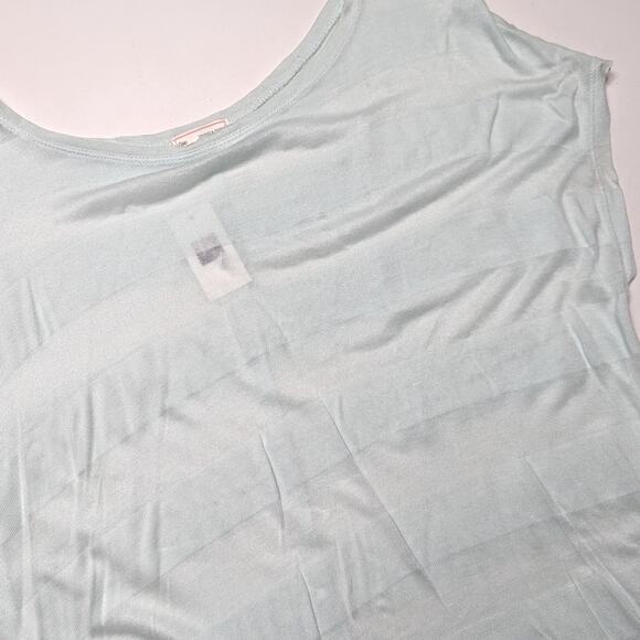 Gap Shirt Women's Size M Teal Blue Semi Sheer Short Sleeve - Picture 2 of 5
